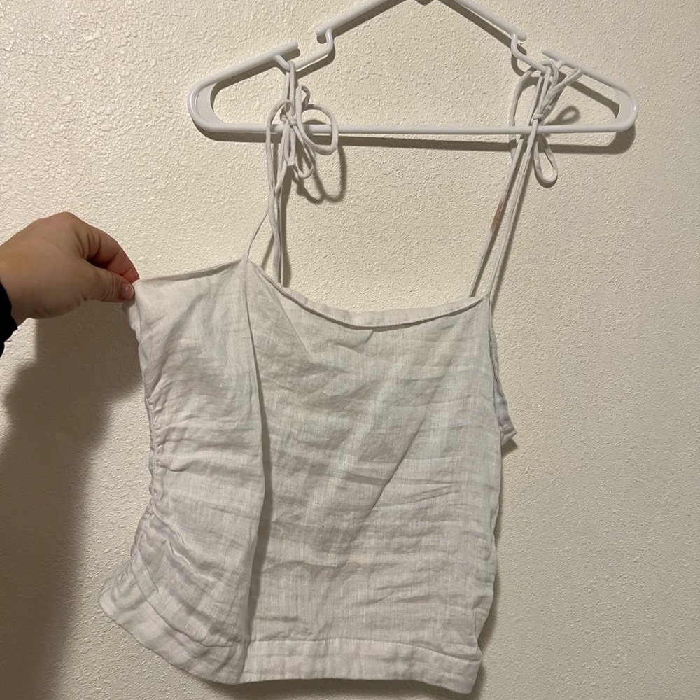 White spaghetti strap tank top